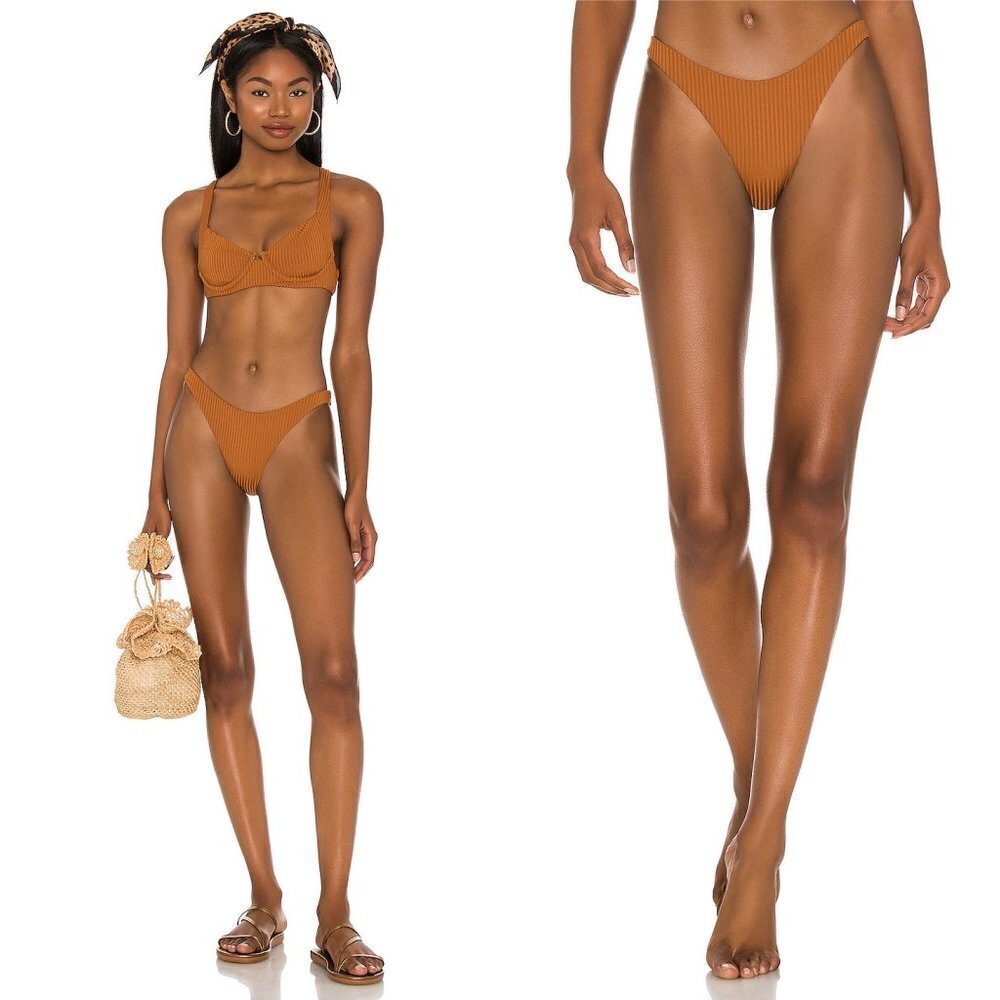 Vitamin A California High-leg Bikini Bottom Thong Size 6 Retail $99